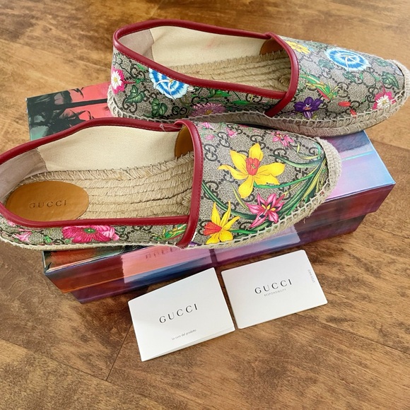 Size 42- Gucci GG Supreme Espadrilles Floral multi - Picture 7 of 7